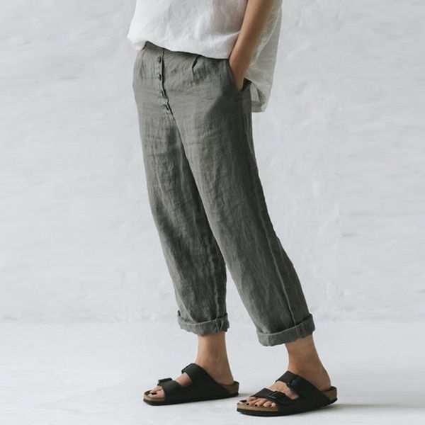 men's pants streetwear autumn casual women solid cotton linen trousers high waist button wide leg harem 3xl pantalones mujer, Black
men's pants streetwear autumn casual women solid cotton linen trousers high waist button wide leg harem 3xl pantalones mujer, Black