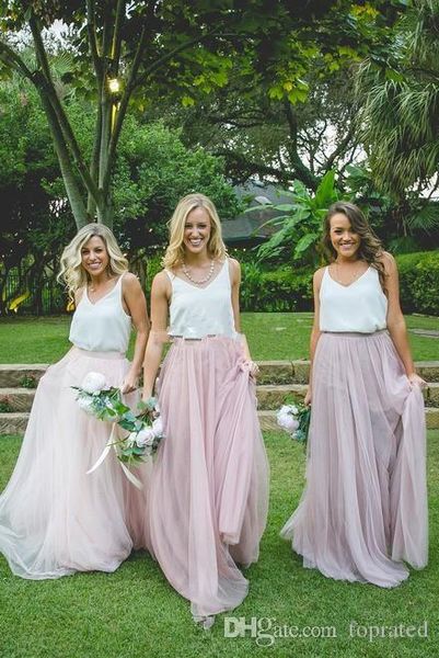 new elegant two piece white pink tulle bridesmaid dresses v neck floor length maid of honor wedding guest gown formal evening dresses
new elegant two piece white pink tulle bridesmaid dresses v neck floor length maid of honor wedding guest gown formal evening dresses