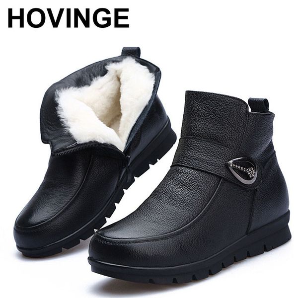 hovinge 2020 soft leather mother shoes women ankle boots buckle round toe warm winter snow boots ladies flat shoes, Black
hovinge 2020 soft leather mother shoes women ankle boots buckle round toe warm winter snow boots ladies flat shoes, Black