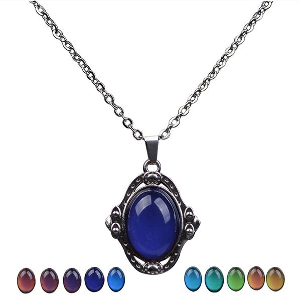 new vintage retro changing color women stone necklace stainless steel thermochromic lover valentine's day pendants gift wholesale with, Silver
new vintage retro changing color women stone necklace stainless steel thermochromic lover valentine's day pendants gift wholesale with, Silver