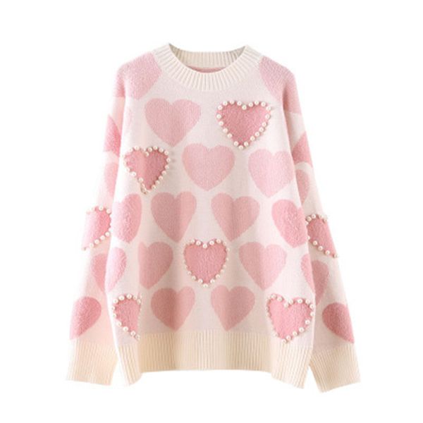 casual pullover knitted women sweater pearls beading heart pull ladies jumpers women knitted sweater female loose, White;black
casual pullover knitted women sweater pearls beading heart pull ladies jumpers women knitted sweater female loose, White;black