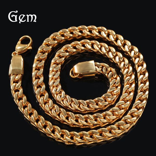 cuban link chains gold plated stainless steel men's necklace hip-hop punk 6mm positive and negative chain, Silver
cuban link chains gold plated stainless steel men's necklace hip-hop punk 6mm positive and negative chain, Silver