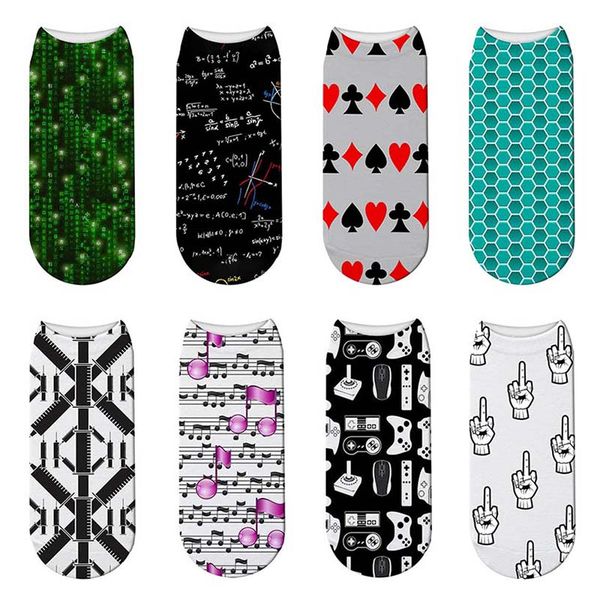 new 3d printing women binary code socks women poker card music pattern socks meias feminina funny game low ankle, Black;white
new 3d printing women binary code socks women poker card music pattern socks meias feminina funny game low ankle, Black;white