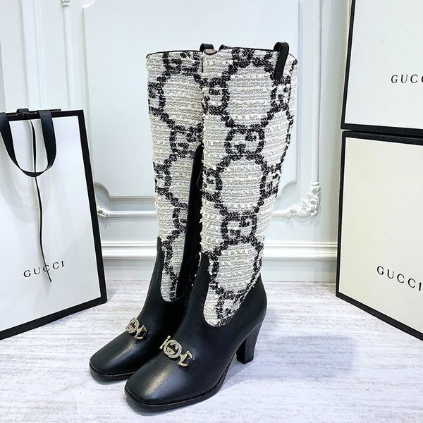 autumn and winter europe and america genuine boots high-heeled women's boots side zipper colorblock stripe matching with ms. knight boo, Black
autumn and winter europe and america genuine boots high-heeled women's boots side zipper colorblock stripe matching with ms. knight boo, Black