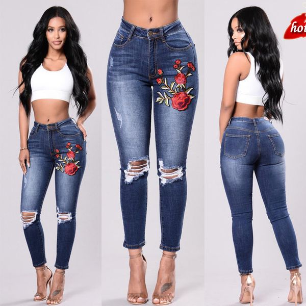 embroidery jeans woman ripped denim trousers 2018 autumn cowboy elastic hole plain pants zipper high waist plus size jeans o8r2, Blue
embroidery jeans woman ripped denim trousers 2018 autumn cowboy elastic hole plain pants zipper high waist plus size jeans o8r2, Blue