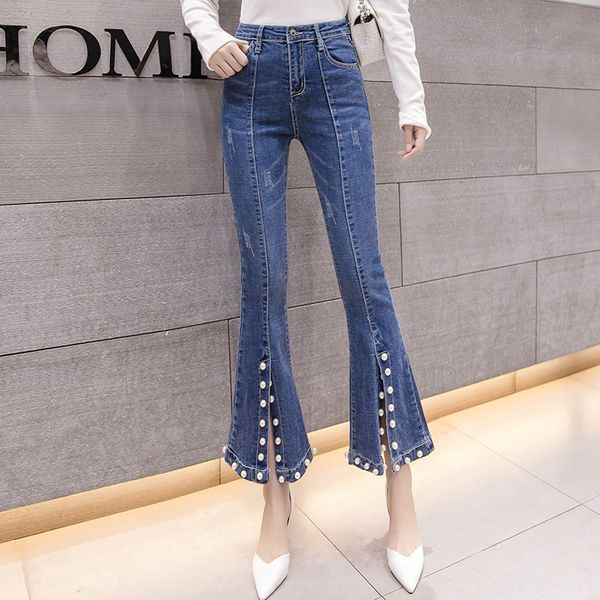 джинсовые брюки женщины 2019 весна осень новая мода труба брюки женский корейский стиль тонкий стрейч сплит бисера жемчужные джинсы 2368, Blue
джинсовые брюки женщины 2019 весна осень новая мода труба брюки женский корейский стиль тонкий стрейч сплит бисера жемчужные джинсы 2368, Blue