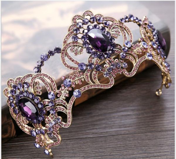 europe and the united states new bride tiara purple rhinestone crystal crown headband wedding accessories crown hair accessories, Silver
europe and the united states new bride tiara purple rhinestone crystal crown headband wedding accessories crown hair accessories, Silver