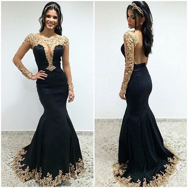 2019 sheer long sleeve mermaid prom dresses gold applique beaded black girls prom dress evening party formal gowns vestido de movia long
2019 sheer long sleeve mermaid prom dresses gold applique beaded black girls prom dress evening party formal gowns vestido de movia long