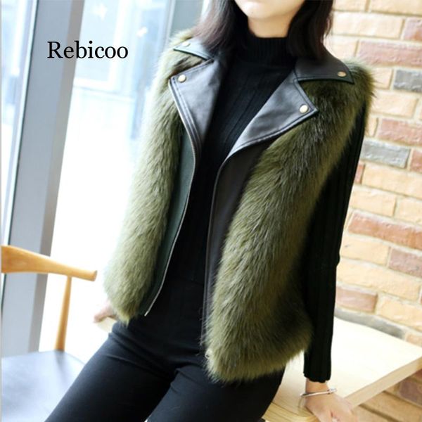 faux fur pu patchwork women's vest coat winter pu leather sleeveless vests female 2019 fashion warm short women waistcoat, Black;white
faux fur pu patchwork women's vest coat winter pu leather sleeveless vests female 2019 fashion warm short women waistcoat, Black;white
