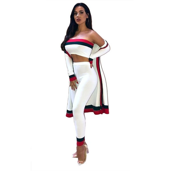 women's tracksuits summer women casual 3 piece sets bodycon celebrity party high waist pants striped and with jacket beach wear, Gray
women's tracksuits summer women casual 3 piece sets bodycon celebrity party high waist pants striped and with jacket beach wear, Gray