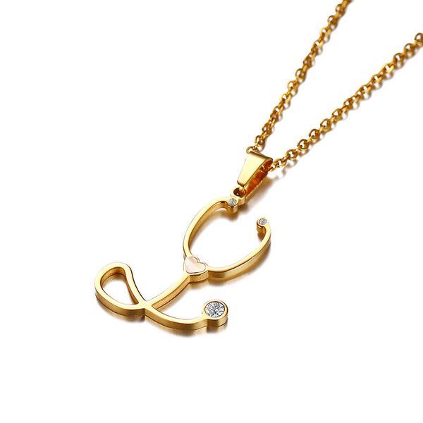 stethoscope pendant necklace women cubic zirconia gold color unique shell stainless steel charms statement choker, Golden;silver
stethoscope pendant necklace women cubic zirconia gold color unique shell stainless steel charms statement choker, Golden;silver