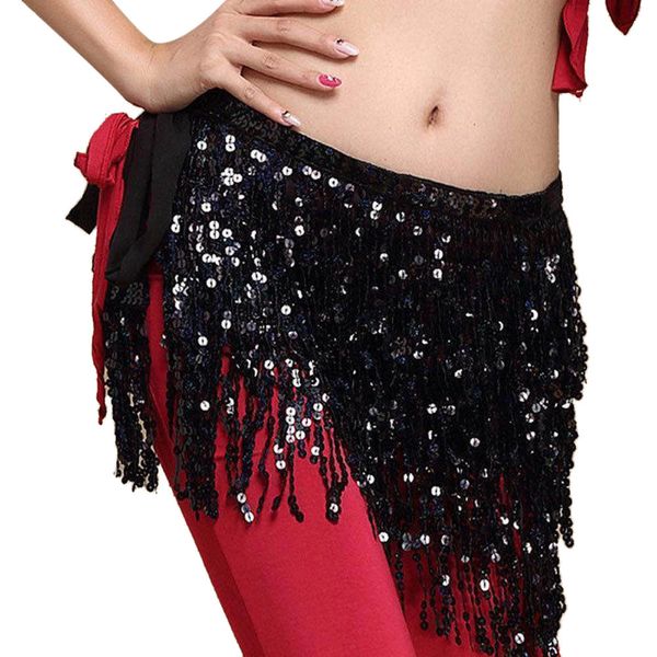 women summer style beach short sequin belly dancer costume tassel wrap skirt club mini skirt w411, Black
women summer style beach short sequin belly dancer costume tassel wrap skirt club mini skirt w411, Black