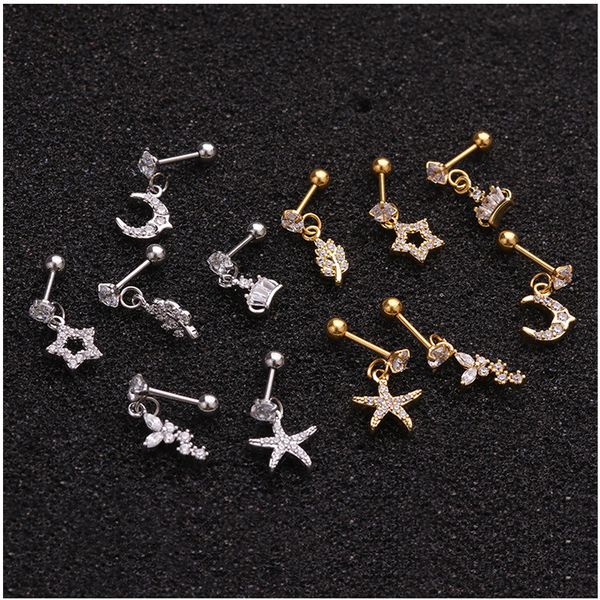 zircon star moon stainless steel flower small hoop piercing earrings creative ear bone small ear piercing jewelry, Golden;silver
zircon star moon stainless steel flower small hoop piercing earrings creative ear bone small ear piercing jewelry, Golden;silver