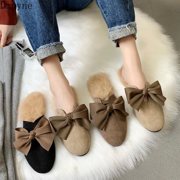 fur slippers female 2020 new autumn and winter korean version of the flat bow baotou muller shoes drag, Black
fur slippers female 2020 new autumn and winter korean version of the flat bow baotou muller shoes drag, Black