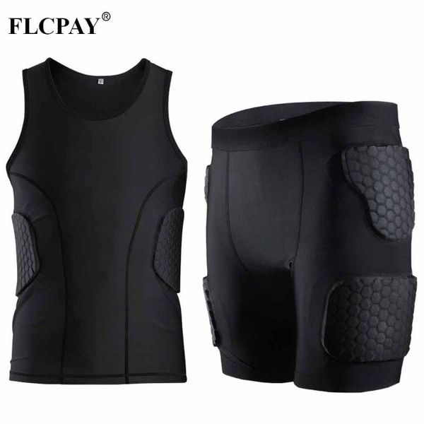 men's anti-collision training t-shirt and shorts waist thigh protector rugby collisio sports anti-collision honeycomb skinny set, White;black
men's anti-collision training t-shirt and shorts waist thigh protector rugby collisio sports anti-collision honeycomb skinny set, White;black