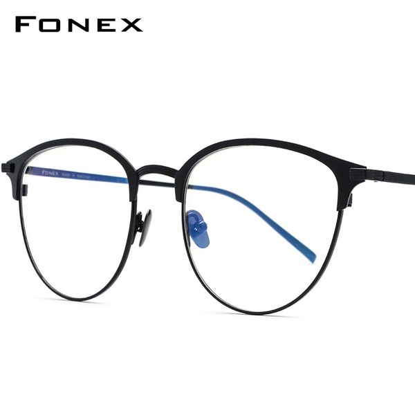 fonex pure titanium glasses men round eyeglasses frame vintage myopia optical prescription eyewear eye glasses for women 889, Black
fonex pure titanium glasses men round eyeglasses frame vintage myopia optical prescription eyewear eye glasses for women 889, Black