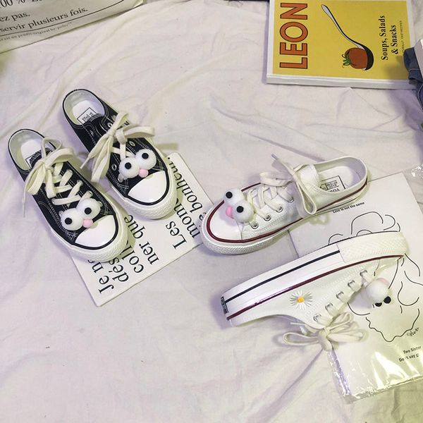 cute girls big eyes cartoon canvas flats sneakers women slingback lace-up creepers loafers embroidery flower muffins moccasins, Black
cute girls big eyes cartoon canvas flats sneakers women slingback lace-up creepers loafers embroidery flower muffins moccasins, Black