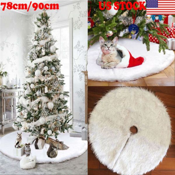 78cm 90cm snow plush christmas tree skirt base floor mat cover xmas party decor
78cm 90cm snow plush christmas tree skirt base floor mat cover xmas party decor