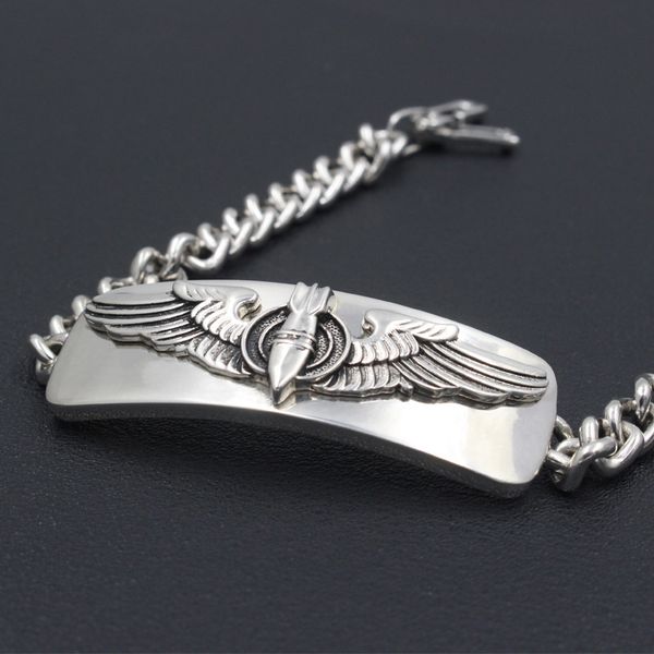 men's us army bombardier wing aaf eagel sterling silver bracelet bangle, Golden;silver
men's us army bombardier wing aaf eagel sterling silver bracelet bangle, Golden;silver