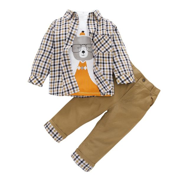 baby boys clothes 3pcs gentleman outfits boy plaid shirt +cartoon t-shirt +trousers toddler suit set 2-9y, White
baby boys clothes 3pcs gentleman outfits boy plaid shirt +cartoon t-shirt +trousers toddler suit set 2-9y, White