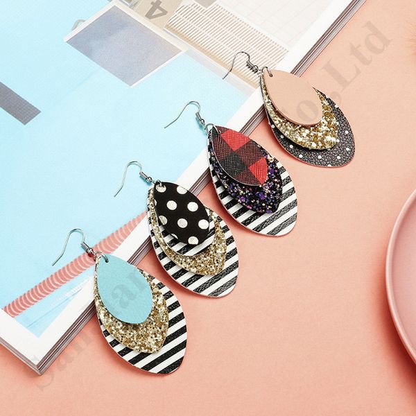 women sequined multilayer teardrop earrings pu leather glitter oval earrings leopard dangle earrings trendy big earbob jewelry gifts a112801, Silver
women sequined multilayer teardrop earrings pu leather glitter oval earrings leopard dangle earrings trendy big earbob jewelry gifts a112801, Silver