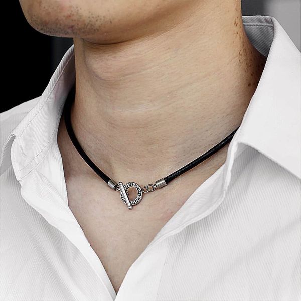ewelry & Accessories 4mm Thin Simple Black Man Made Leather Necklace for Men Braided Rope Chocker Unique Toggle Clasp Fashion Gift Jewelr...
ewelry & Accessories 4mm Thin Simple Black Man Made Leather Necklace for Men Braided Rope Chocker Unique Toggle Clasp Fashion Gift Jewelr...