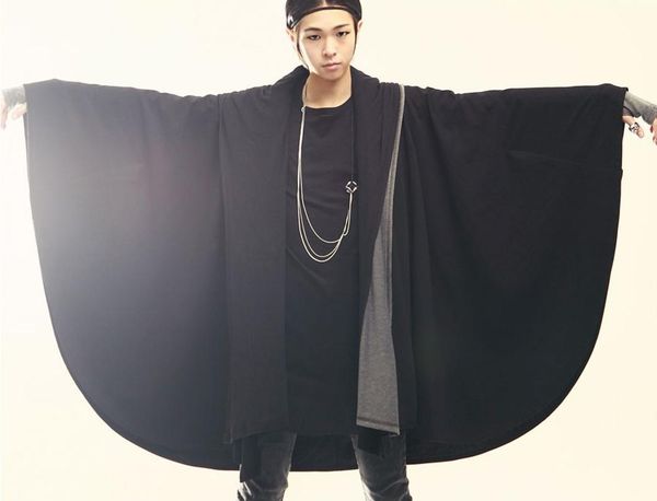 s~5xl 2019 new men's clothing plus size loose bat sleeve offbeat coat cloak singer costumes, Tan;black
s~5xl 2019 new men's clothing plus size loose bat sleeve offbeat coat cloak singer costumes, Tan;black