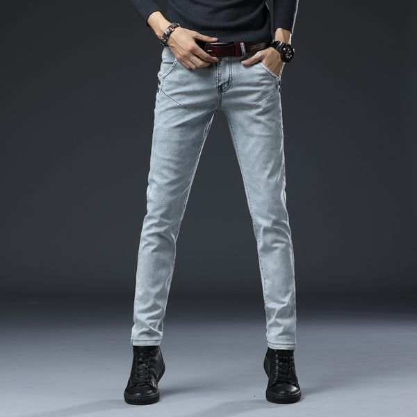 korean trend jeans slim elastic tight-fitting personality pencil pants feet pants solid color trousers fashion casual men's wear, Blue
korean trend jeans slim elastic tight-fitting personality pencil pants feet pants solid color trousers fashion casual men's wear, Blue