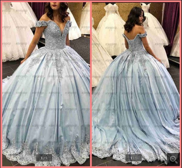 vestido de festa sky blue satin ball gown off the shoulder prom dresses lace appliques beaded sequins princess corset puffy prom gowns, Black
vestido de festa sky blue satin ball gown off the shoulder prom dresses lace appliques beaded sequins princess corset puffy prom gowns, Black