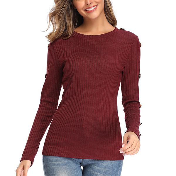 knitted pullover women plus size women solid long sleeve o-neck button sweaters woman blouse casual fitness pull femme, White;black
knitted pullover women plus size women solid long sleeve o-neck button sweaters woman blouse casual fitness pull femme, White;black