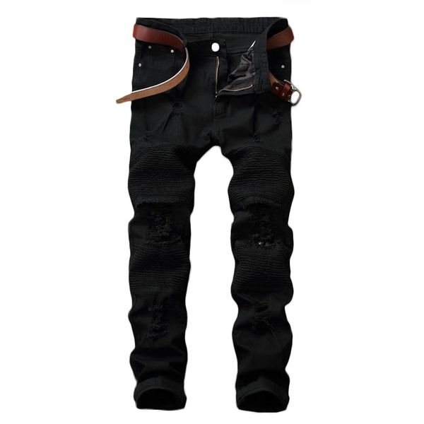 biker men slim fit ripped hole jeans solid color skinny straight trousers pants ing, Blue
biker men slim fit ripped hole jeans solid color skinny straight trousers pants ing, Blue