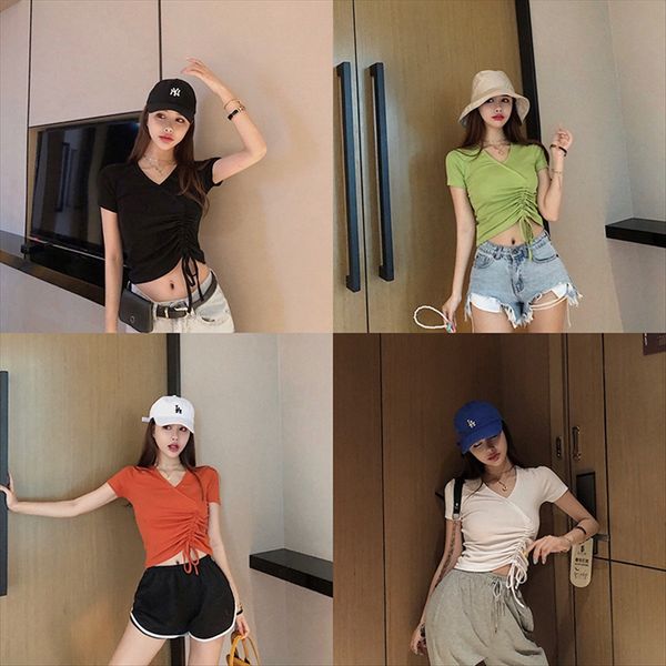 irregular drawstring v-neck slim short 2019 hong kong style all-match navel short-sleeved t-shirt jacket short jacket t-shirt female, White
irregular drawstring v-neck slim short 2019 hong kong style all-match navel short-sleeved t-shirt jacket short jacket t-shirt female, White