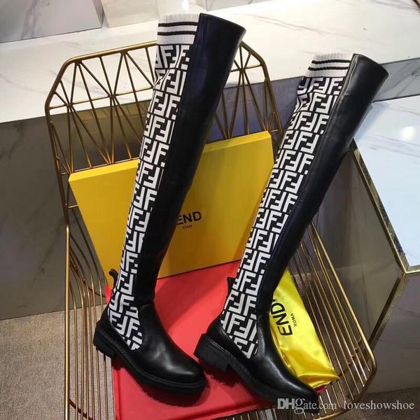 luxury women shoes letter knitting over the knee boots 2020 new fashion womens thigh high socks boots with box, Black
luxury women shoes letter knitting over the knee boots 2020 new fashion womens thigh high socks boots with box, Black