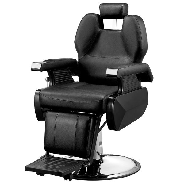 

sonyi classic barber chair, leather hydraulic recline hair barber pub salon beauty spa styling salon equipment modern shampoo chairs black