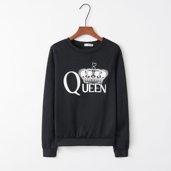 2019 new style women's dress europe and america-style selling crown pattern printed women's long-sleeve hoodie, Black
2019 new style women's dress europe and america-style selling crown pattern printed women's long-sleeve hoodie, Black