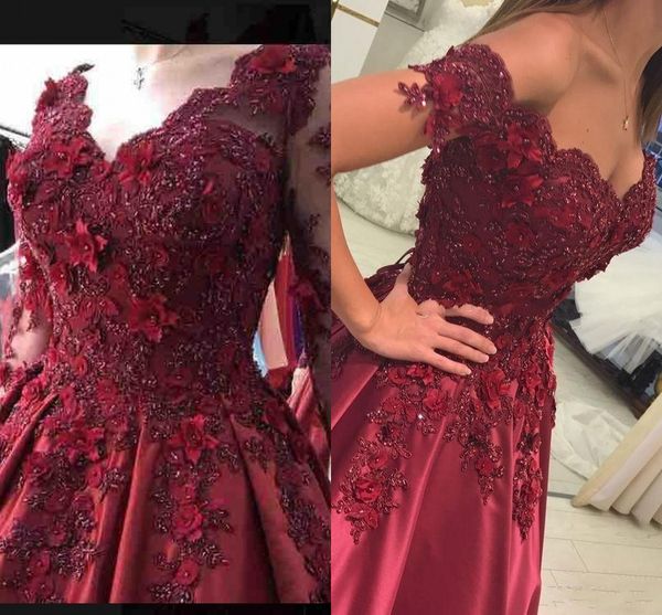 2019 new quinceanera dresses ball gown off shoulder lace applique flowers beaded burgundy sweet 16 satin plus size formal prom evening gowns, Blue;red
2019 new quinceanera dresses ball gown off shoulder lace applique flowers beaded burgundy sweet 16 satin plus size formal prom evening gowns, Blue;red
