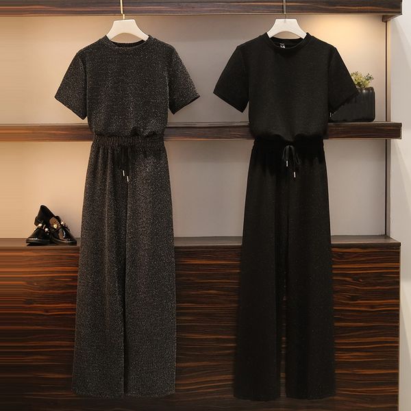 plus size 4xl bodycon two piece set women short sleeve tracksuit and wide leg pants 2 piece set casual women clothes, White 
plus size 4xl bodycon two piece set women short sleeve tracksuit and wide leg pants 2 piece set casual women clothes, White