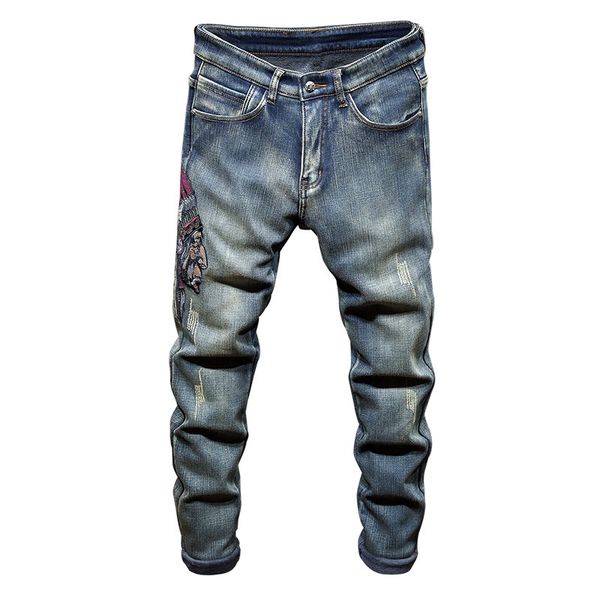 men's jeans 2021 fashion ripped men embroidery pants man cowboys demin male drop, Blue
men's jeans 2021 fashion ripped men embroidery pants man cowboys demin male drop, Blue