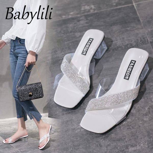 slippers summer women bling beach luxury high heels for ladies transparent rhinestones female slides square head shoes durable, Black
slippers summer women bling beach luxury high heels for ladies transparent rhinestones female slides square head shoes durable, Black