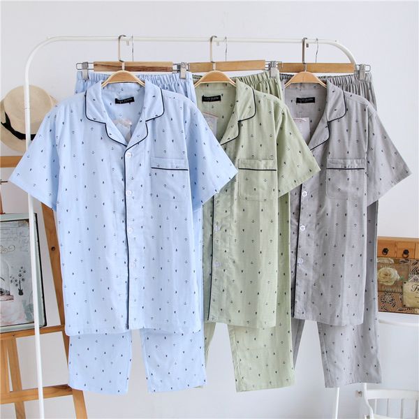 short sleeve navy style mens pajamas sets 100% cotton summer simple male plus size casual sleepwear pijamas for men, Black;brown
short sleeve navy style mens pajamas sets 100% cotton summer simple male plus size casual sleepwear pijamas for men, Black;brown