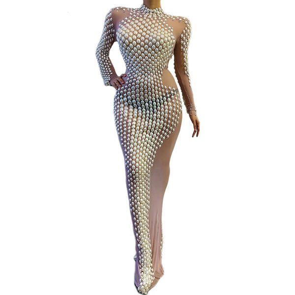 new rhinestones pearls transparent long dress birthday celebrate dress mesh outfit bar women dance costume prom dresses, Black;red
new rhinestones pearls transparent long dress birthday celebrate dress mesh outfit bar women dance costume prom dresses, Black;red