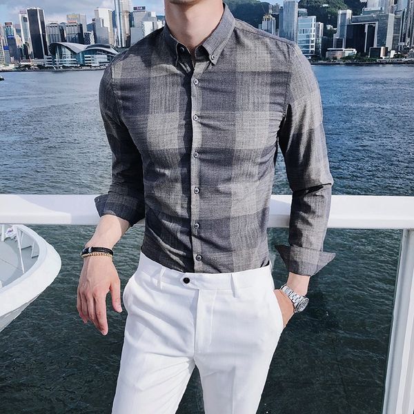 new fashion business men comfortable leisure gentleman slim plaid shirt trend quality handsome wild youth long-sleeved shirt, White;black
new fashion business men comfortable leisure gentleman slim plaid shirt trend quality handsome wild youth long-sleeved shirt, White;black