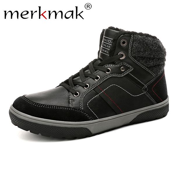 merkmak 2019 winter boots men's splice casual leather shoes rubber sole non-slip outdoor snow boot man lace up sneakers shoes, Black
merkmak 2019 winter boots men's splice casual leather shoes rubber sole non-slip outdoor snow boot man lace up sneakers shoes, Black