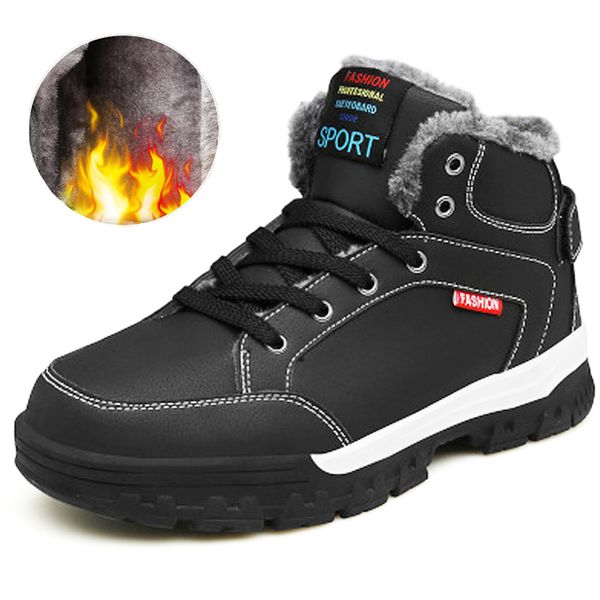winter men's snow boots velvet sneakers thick warm and comfortable men's boots non-slip winter 2019 outdoor hiking shoes, Black
winter men's snow boots velvet sneakers thick warm and comfortable men's boots non-slip winter 2019 outdoor hiking shoes, Black