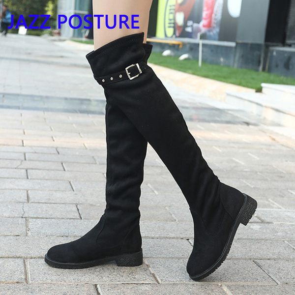elastic tights above the knees 2019 winter women's boots to the thighs with belt buckles high heels high boots to thighs q144, Black
elastic tights above the knees 2019 winter women's boots to the thighs with belt buckles high heels high boots to thighs q144, Black
