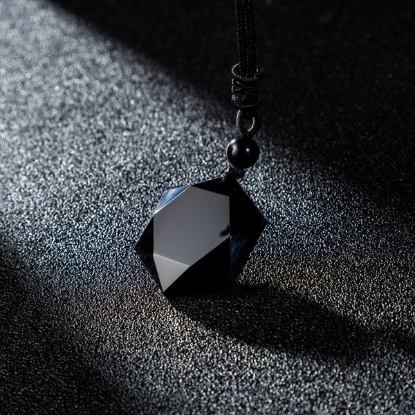 black obsidian carved star stones rope necklace couple powerful energy jewelry, Silver
black obsidian carved star stones rope necklace couple powerful energy jewelry, Silver