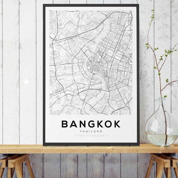 bangkok map posters and prints , thailand travel city map canvas painting modern black & white picture home wall art decor
bangkok map posters and prints , thailand travel city map canvas painting modern black & white picture home wall art decor