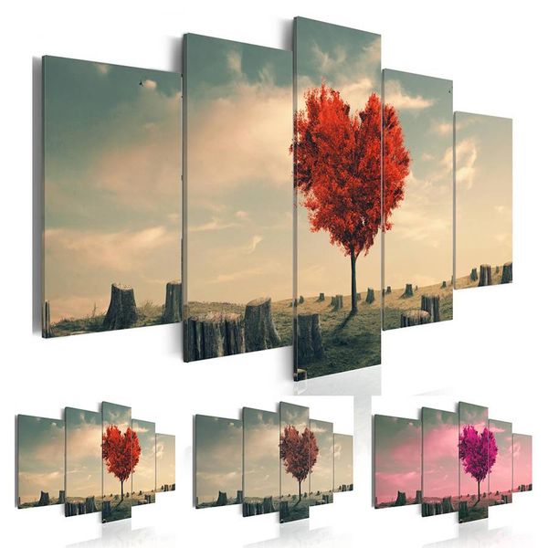 5 panel sets red love tree landscape painting flowers modern pictures on canvas modern living room office decoration no frame
5 panel sets red love tree landscape painting flowers modern pictures on canvas modern living room office decoration no frame