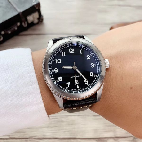 new luxury men watches automatic machinery wristwatch 42mm silver case black leather watch strap blue glass mirror fashion watch, Slivery;brown
new luxury men watches automatic machinery wristwatch 42mm silver case black leather watch strap blue glass mirror fashion watch, Slivery;brown