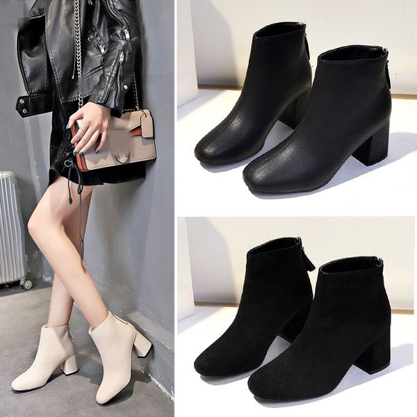 shoes high heel boots luxury designer winter women low heels booties round toe lace up booties ladies bootee woman 2019, Black
shoes high heel boots luxury designer winter women low heels booties round toe lace up booties ladies bootee woman 2019, Black